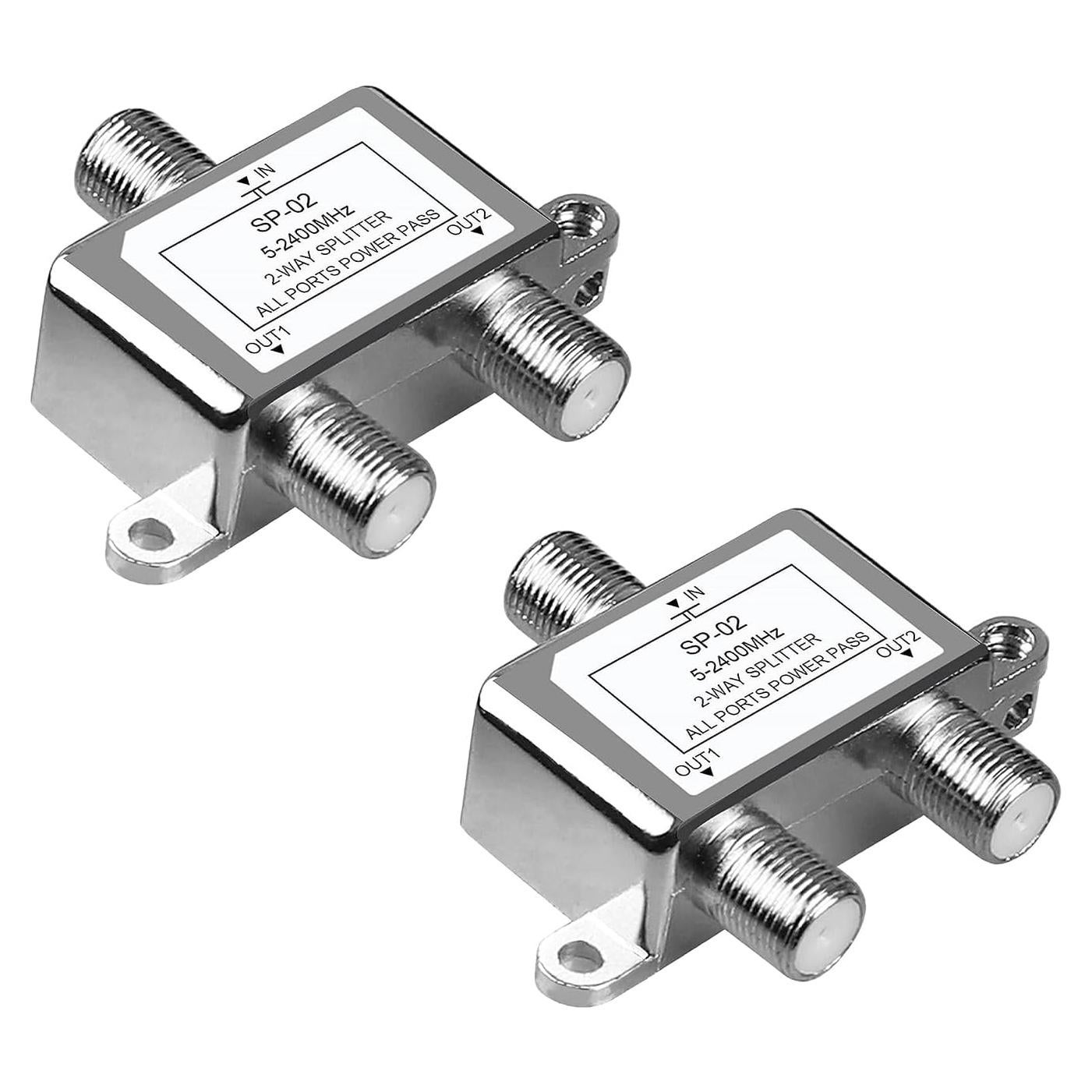 Divisor Coaxial 2 Vías NEWCARE 5-2400MHz para TV e Internet