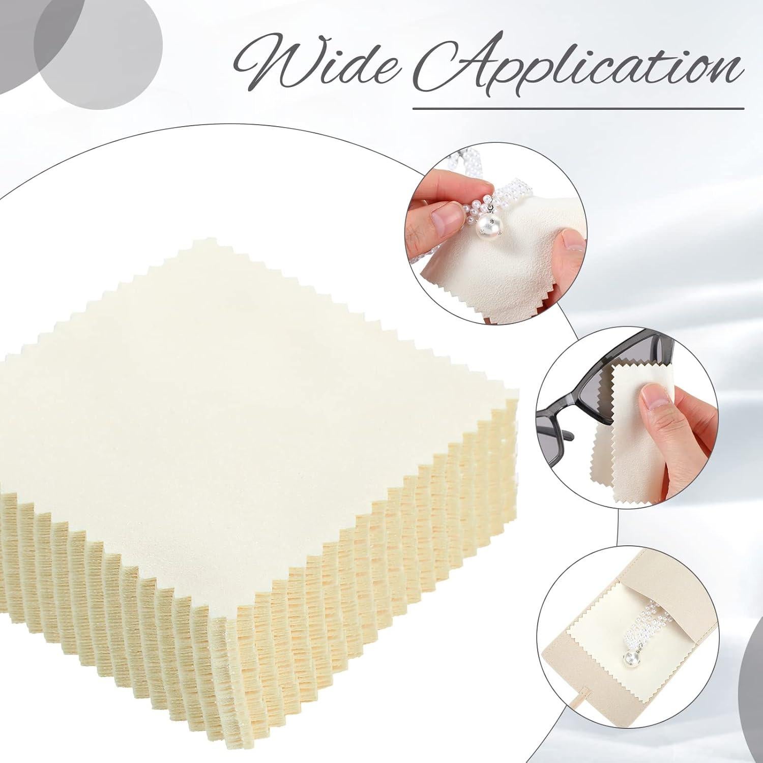 120 Bolsas de Microfibra para Joyería Cunno Beige 8x8 cm