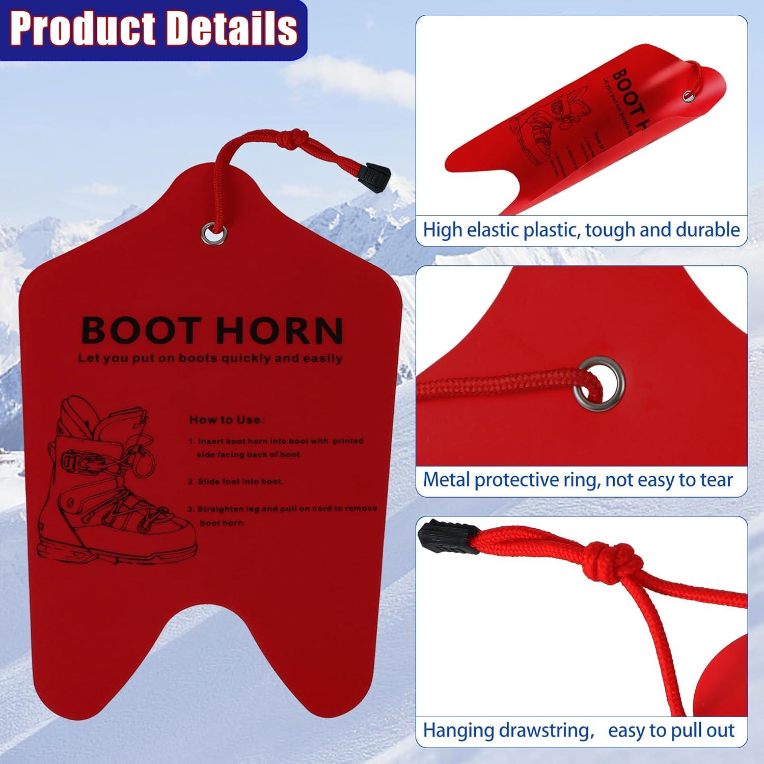 Cuerno para Botas de Esquí Wazitin 33 cm Cortable Rojo 2 Pcs