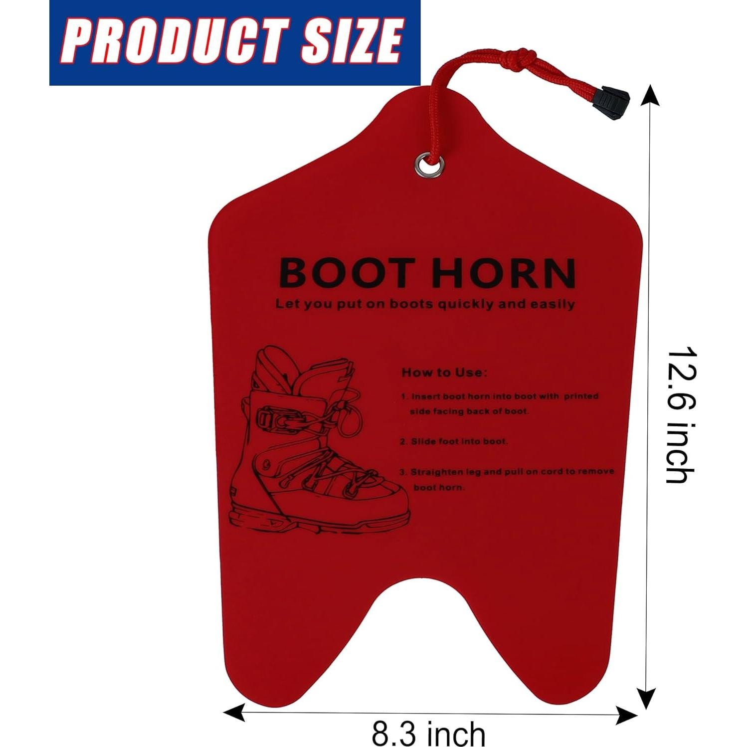 Cuerno para Botas de Esquí Wazitin 33 cm Cortable Rojo 2 Pcs