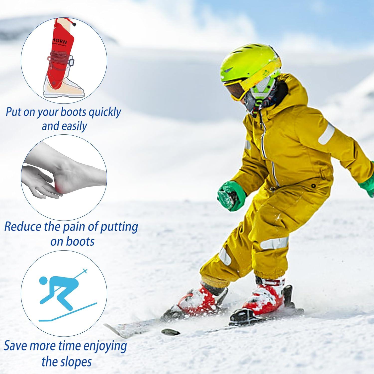 Cuerno para Botas de Esquí Wazitin 33 cm Cortable Rojo 2 Pcs