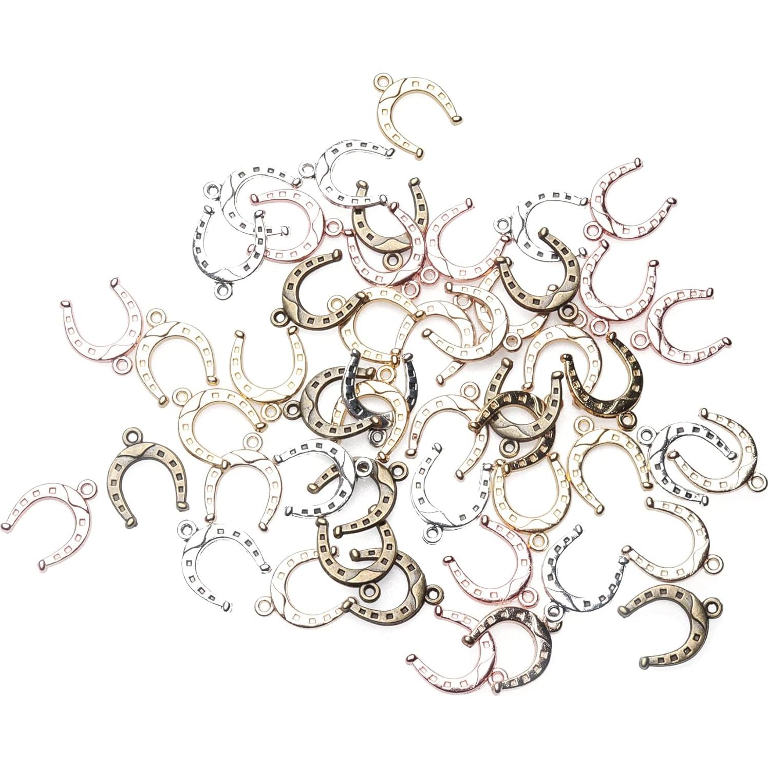 50 Charms de Herradura Metálicos Ruwado para Joyería DIY