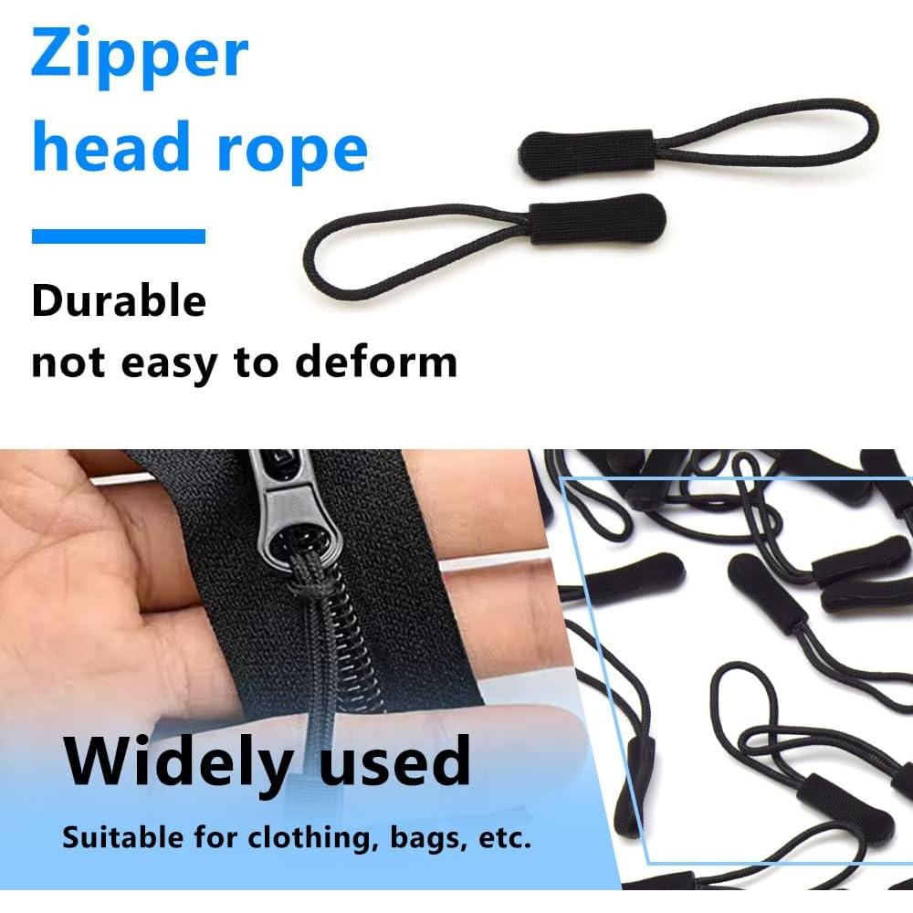 Tiradores de Cremallera Hocansen 50 Pcs 66mm Negro Antideslizante