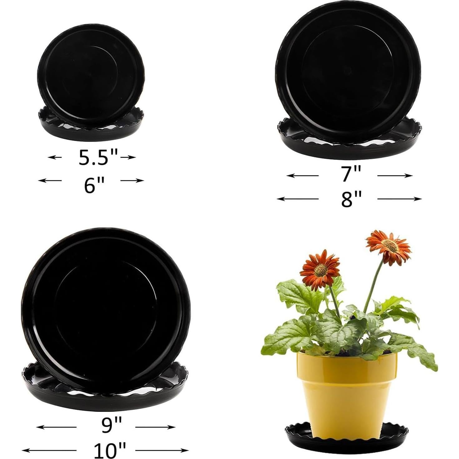 Bandejas de plástico para plantas OFiSEXPT 13 piezas redondas gris