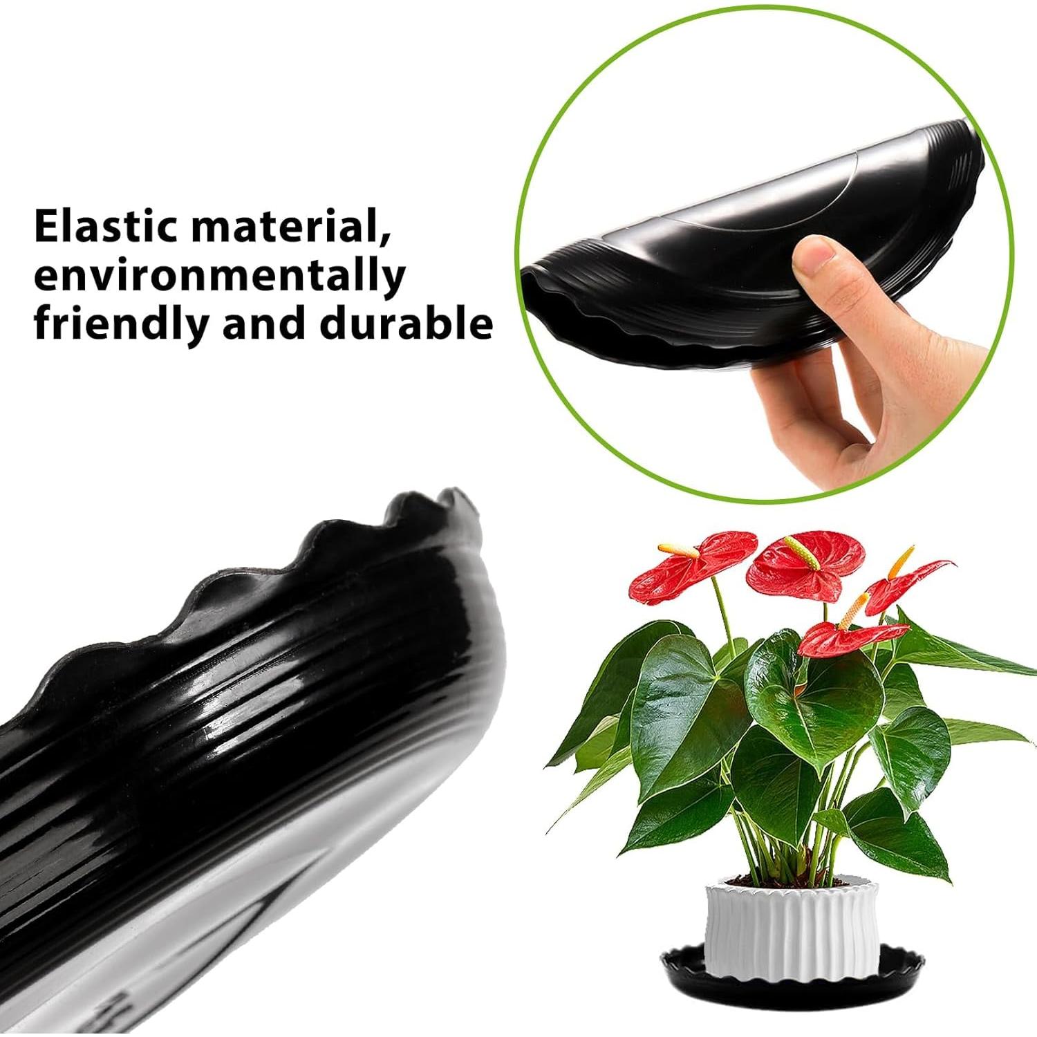 Bandejas de plástico para plantas OFiSEXPT 13 piezas redondas gris