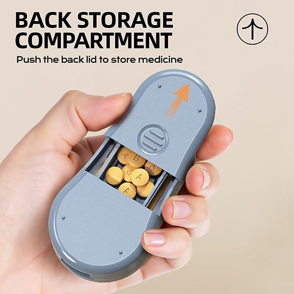 Cortador de Pastillas ZHIYES Azul 2 en 1 con Almacenamiento