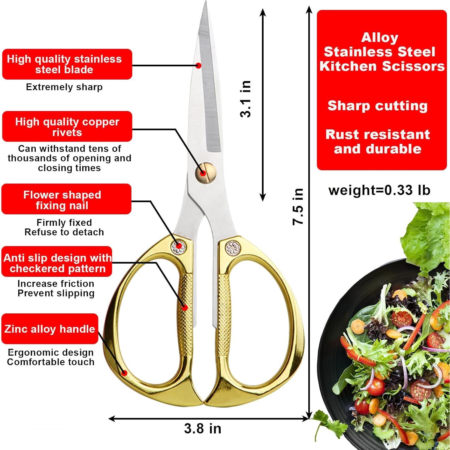 Tijeras de Cocina de Acero Inoxidable ANDONG - Paquete de 2