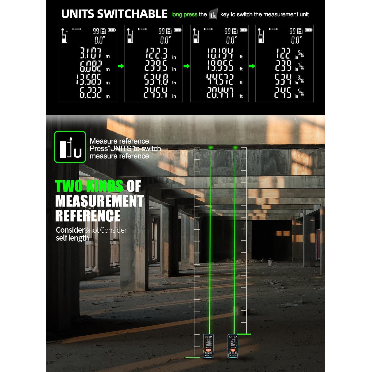 Medidor Láser Aicevoos S7G-120 69.8m Pantalla Retroiluminada