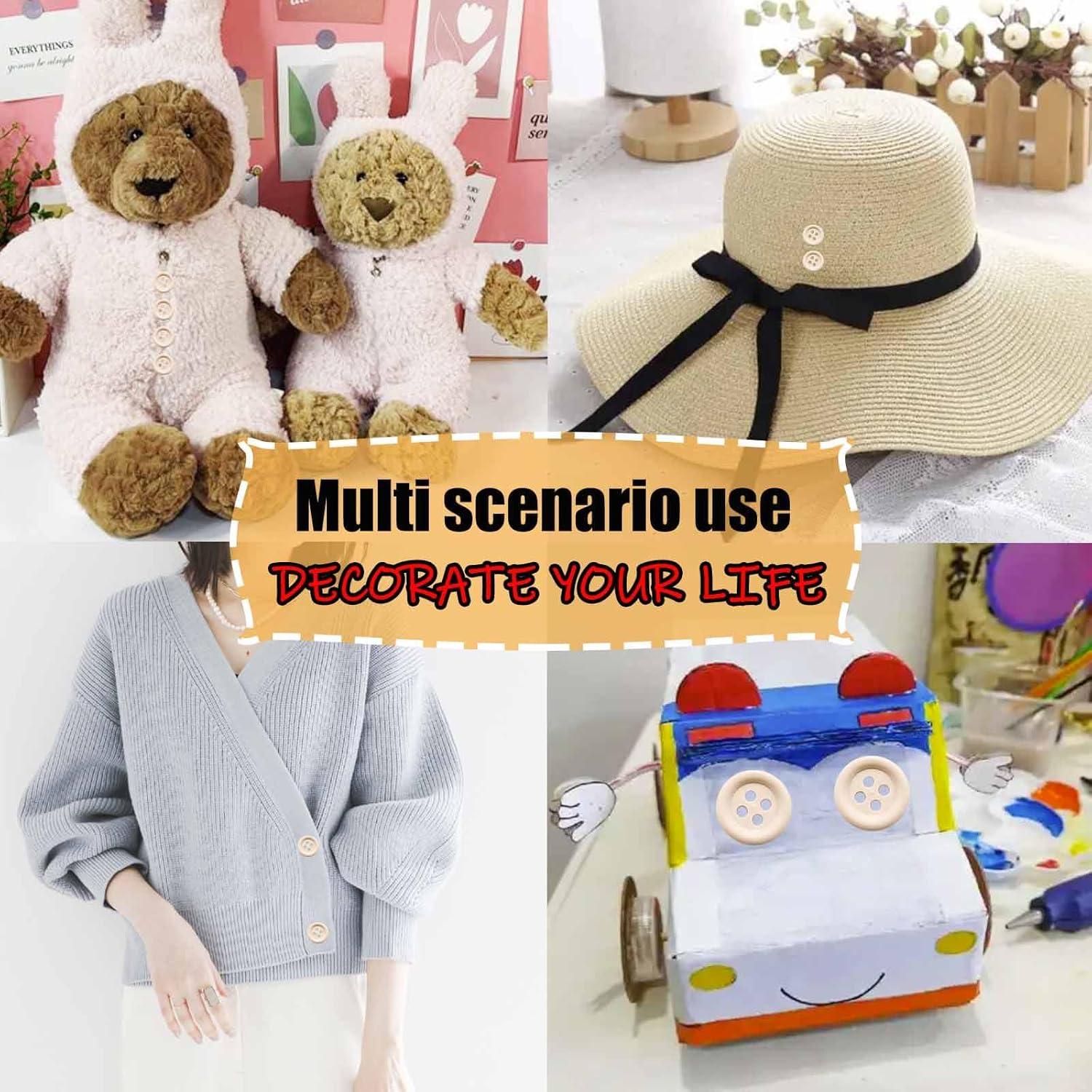 Botones de Madera Lilaly 50 PCS 25mm 4 Agujeros para Manualidades