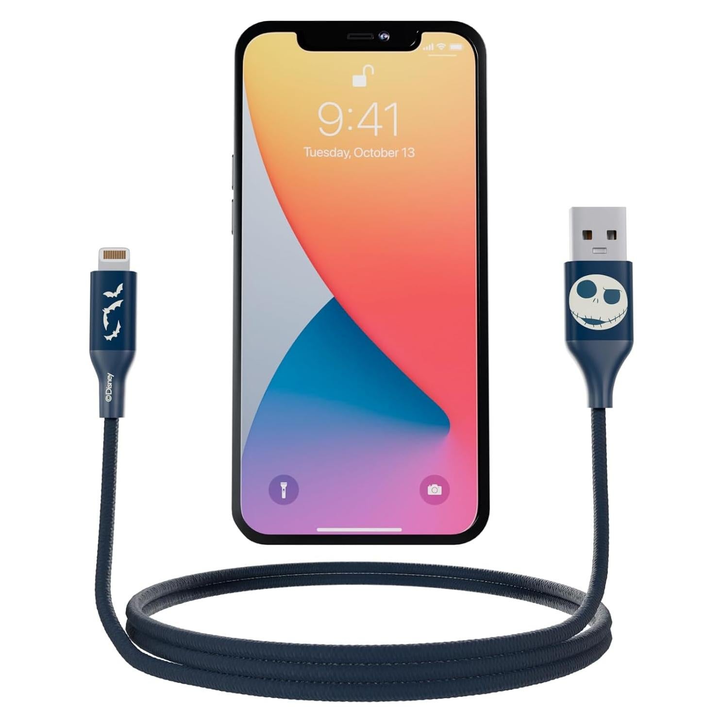 Cargador USB Trenzado Disney Jack Skellington 1.83m MFI