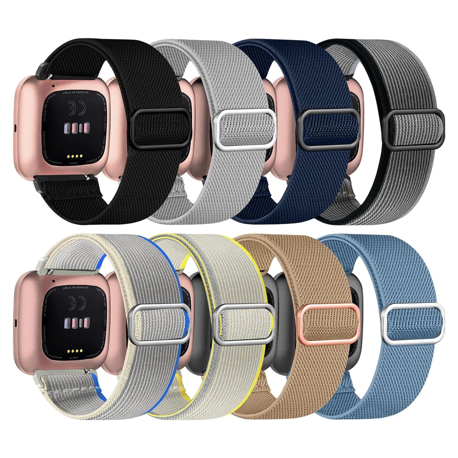 Paquete de 8 Bandas Elásticas Zspoly para Fitbit Versa 2 - Nylon Ajustable