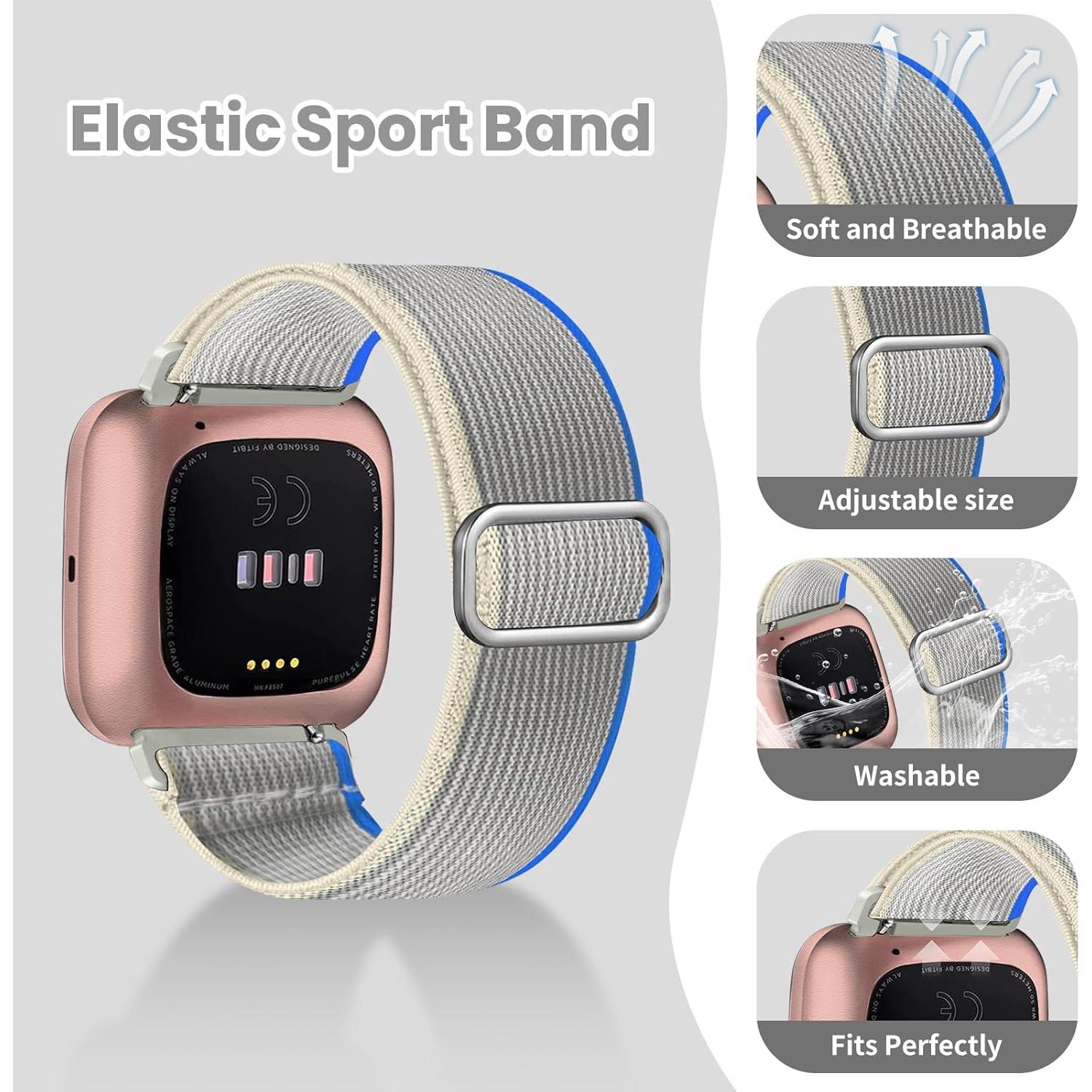 Paquete de 8 Bandas Elásticas Zspoly para Fitbit Versa 2 - Nylon Ajustable