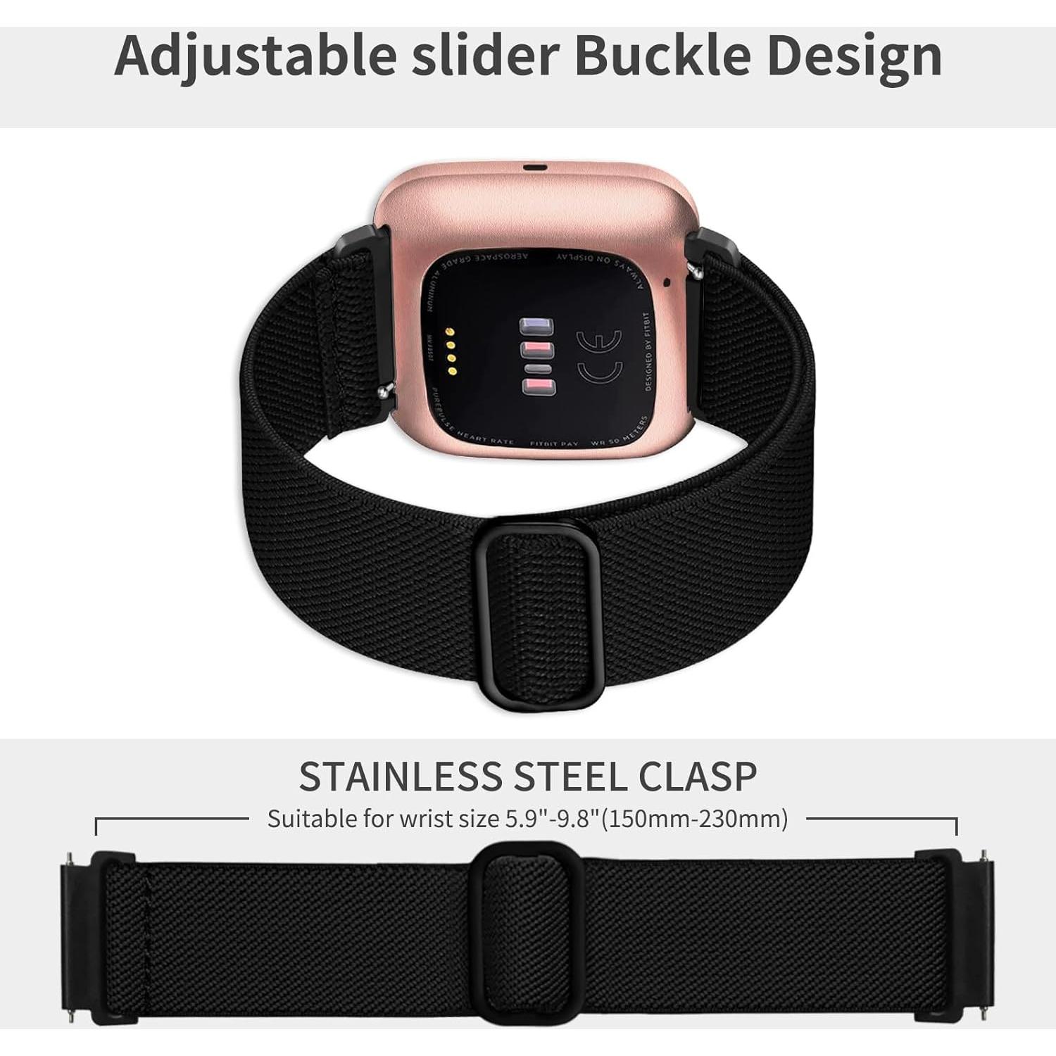 Paquete de 8 Bandas Elásticas Zspoly para Fitbit Versa 2 - Nylon Ajustable