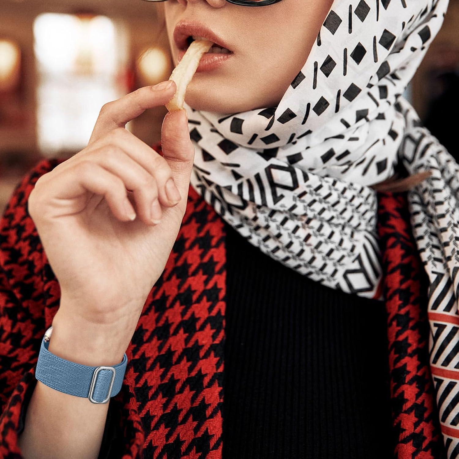 Paquete de 8 Bandas Elásticas Zspoly para Fitbit Versa 2 - Nylon Ajustable