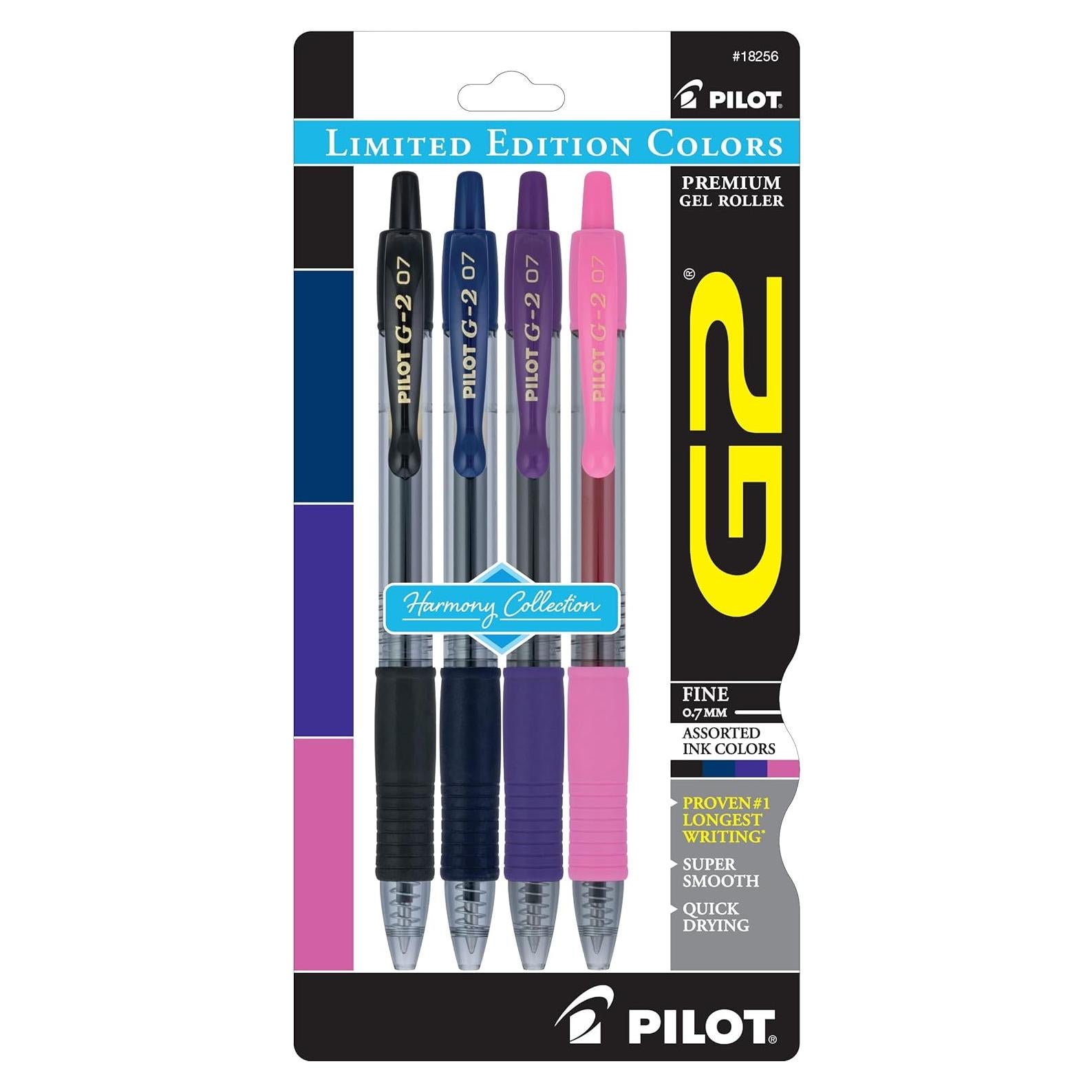 Bolígrafos de Gel Retráctiles PILOT G2 Harmony 0.7mm Multicolor - Paquete de 4