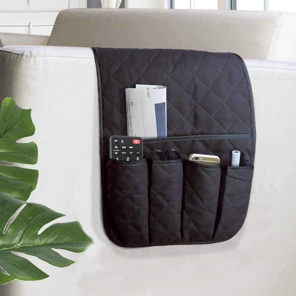 Organizador de Reposabrazos de Sofá AUVCAS Negro Antideslizante