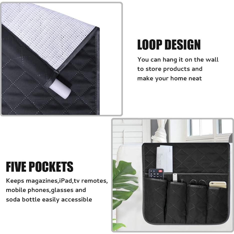 Organizador de Reposabrazos de Sofá AUVCAS Negro Antideslizante