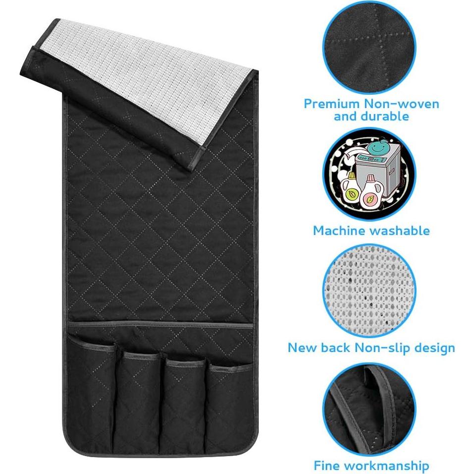 Organizador de Reposabrazos de Sofá AUVCAS Negro Antideslizante