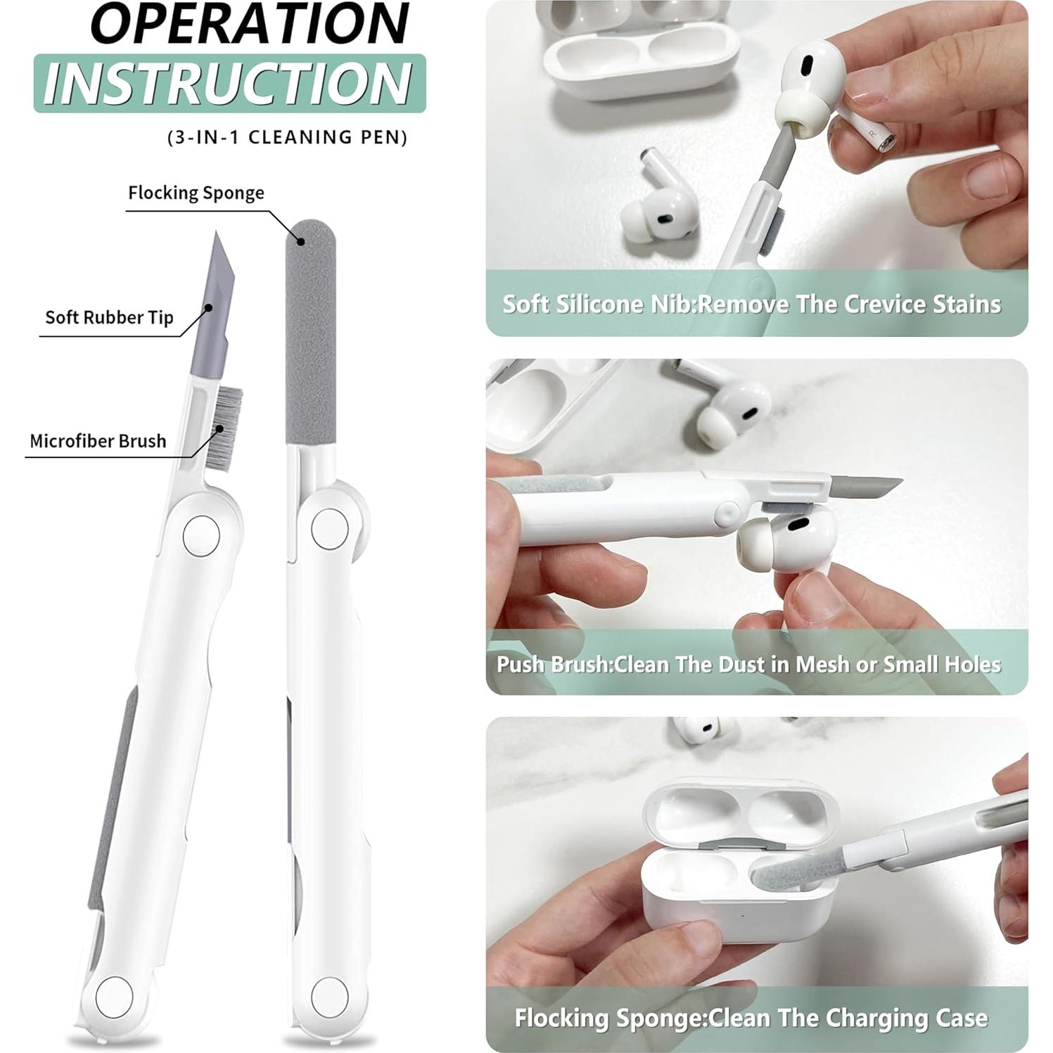 Funda de Silicona Floral para AirPods 1ra/2da Gen - Verde Pino