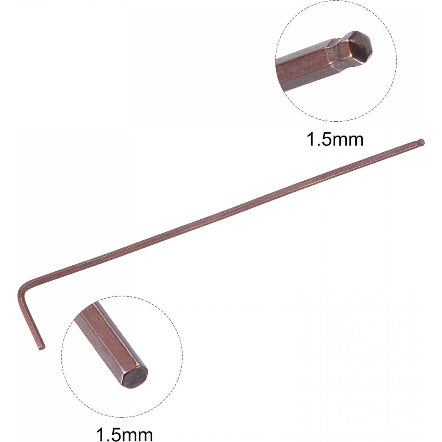 Llave Hexagonal con Punta de Bola uxcell 1.5mm Acero S2 90mm
