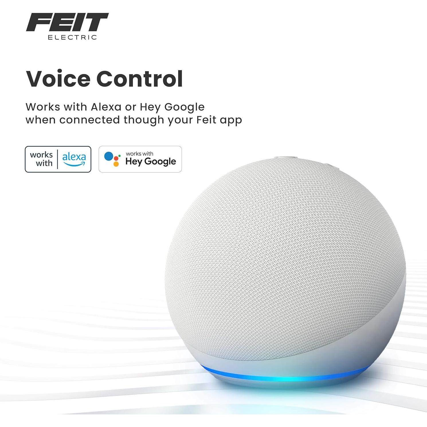 Feit Electric Smart Bulb, 100W Equivalent Color Changing and Tunable White, 2.4Ghz Wifi light bulb, No Hub Needed, Works with Alexa and Google Assistant, High CRI Dimmable LED OM100/RGBW/CA/AG, 1 Pack