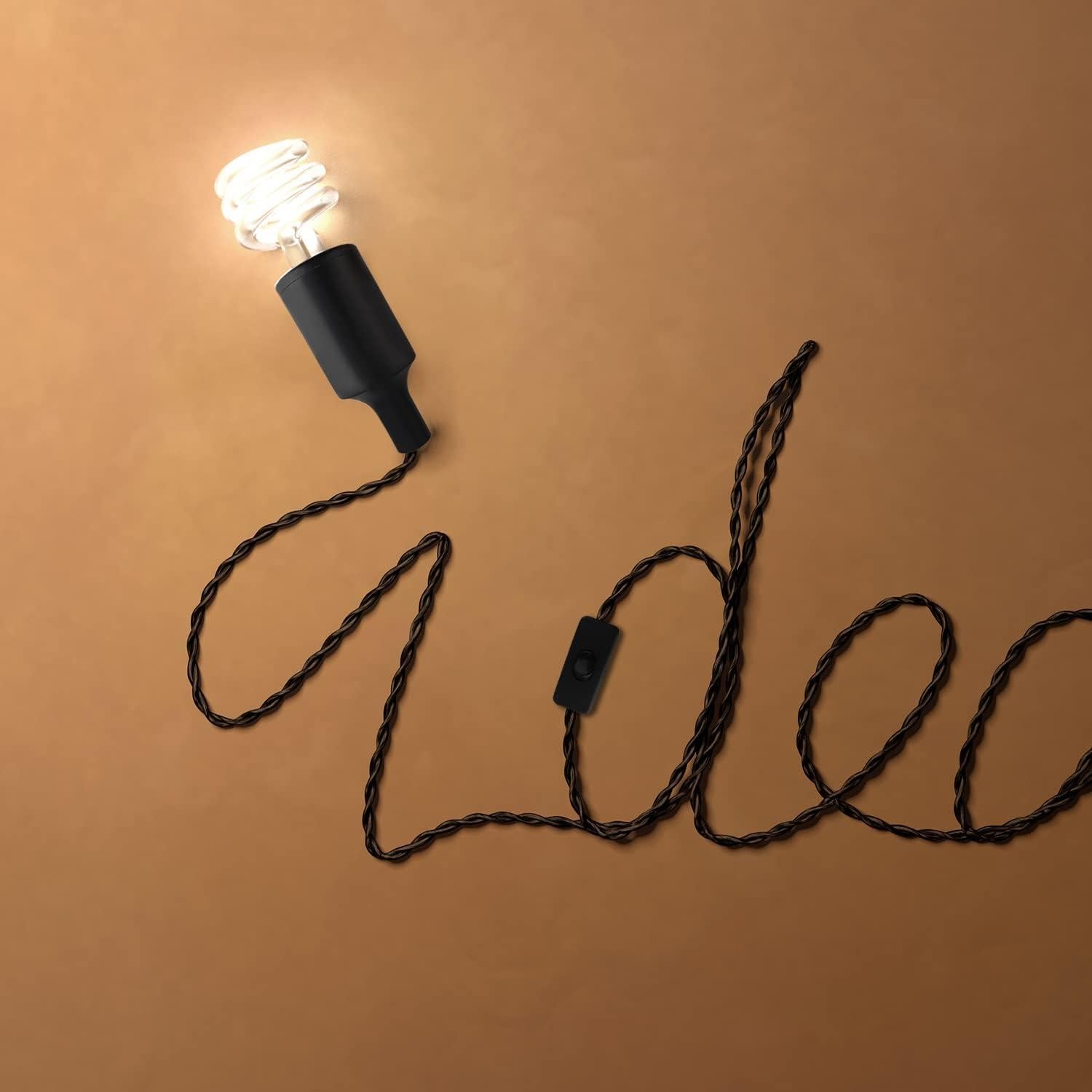 Kit de Luz Colgante Industrial E26 E27 2 Paquete 3 Metros Negro