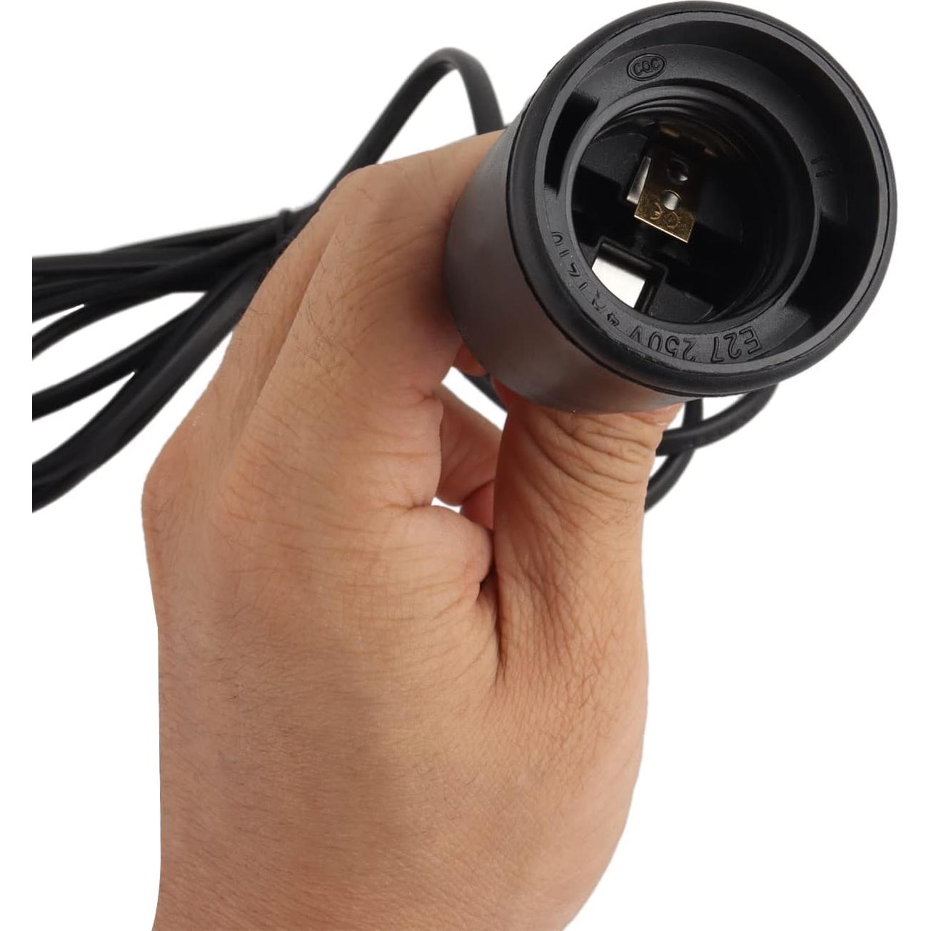 Kit de Luz Colgante Industrial E26 E27 2 Paquete 3 Metros Negro