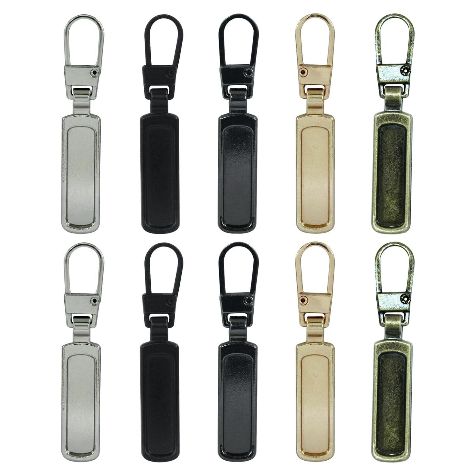 Tiradores de Cremallera Auvotuis 10Pcs Reemplazo Metal 5 Colores
