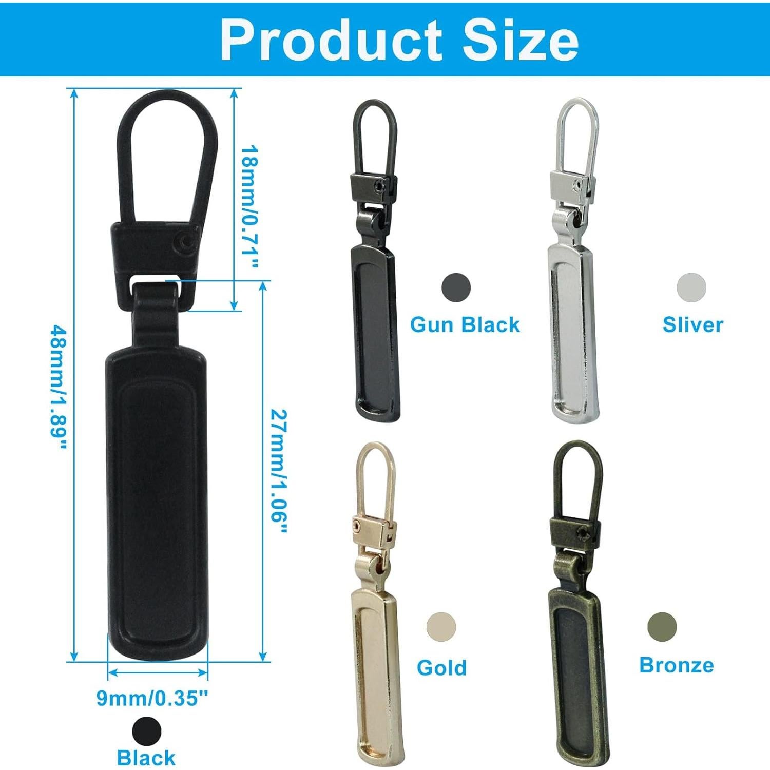 Tiradores de Cremallera Auvotuis 10Pcs Reemplazo Metal 5 Colores