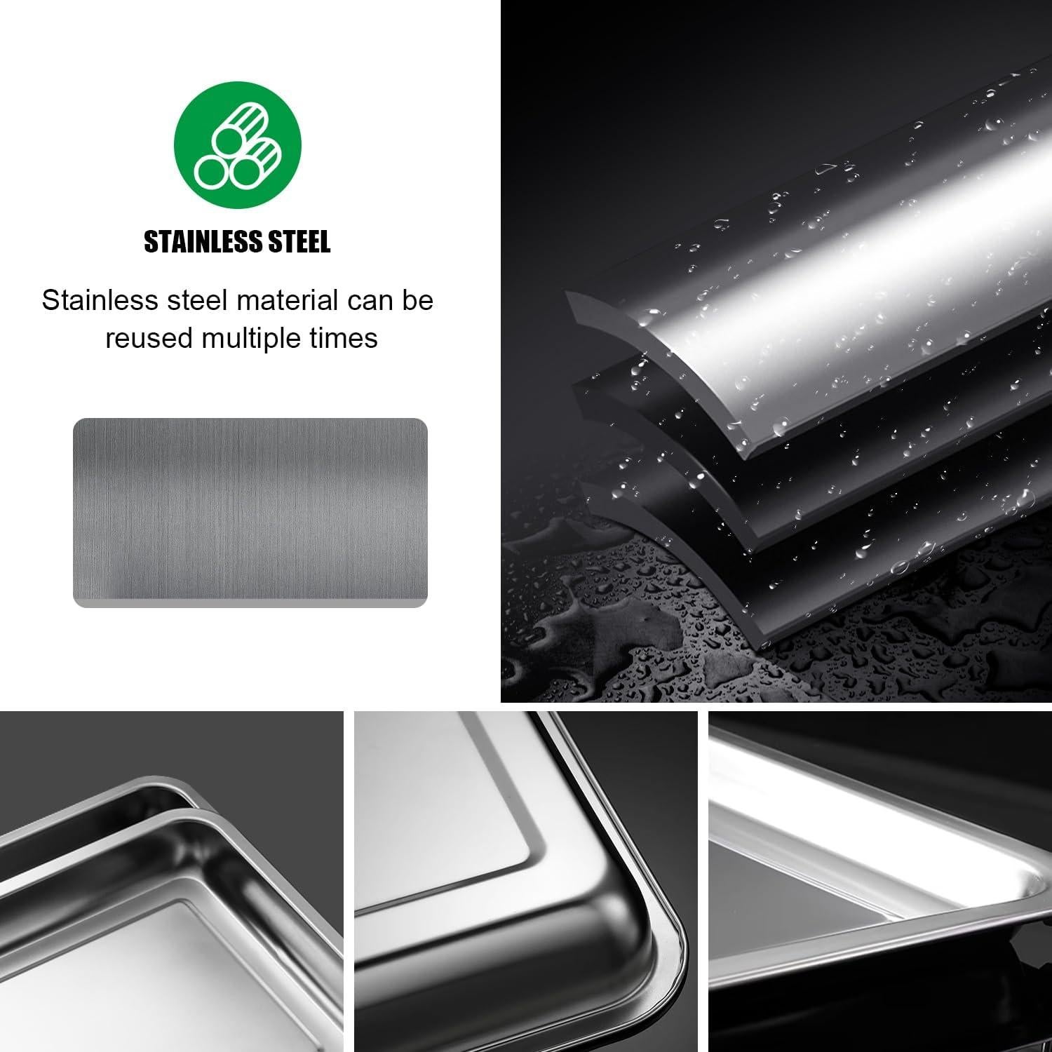 Paquete de 5 bandejas grandes de acero inoxidable RooTrimmer