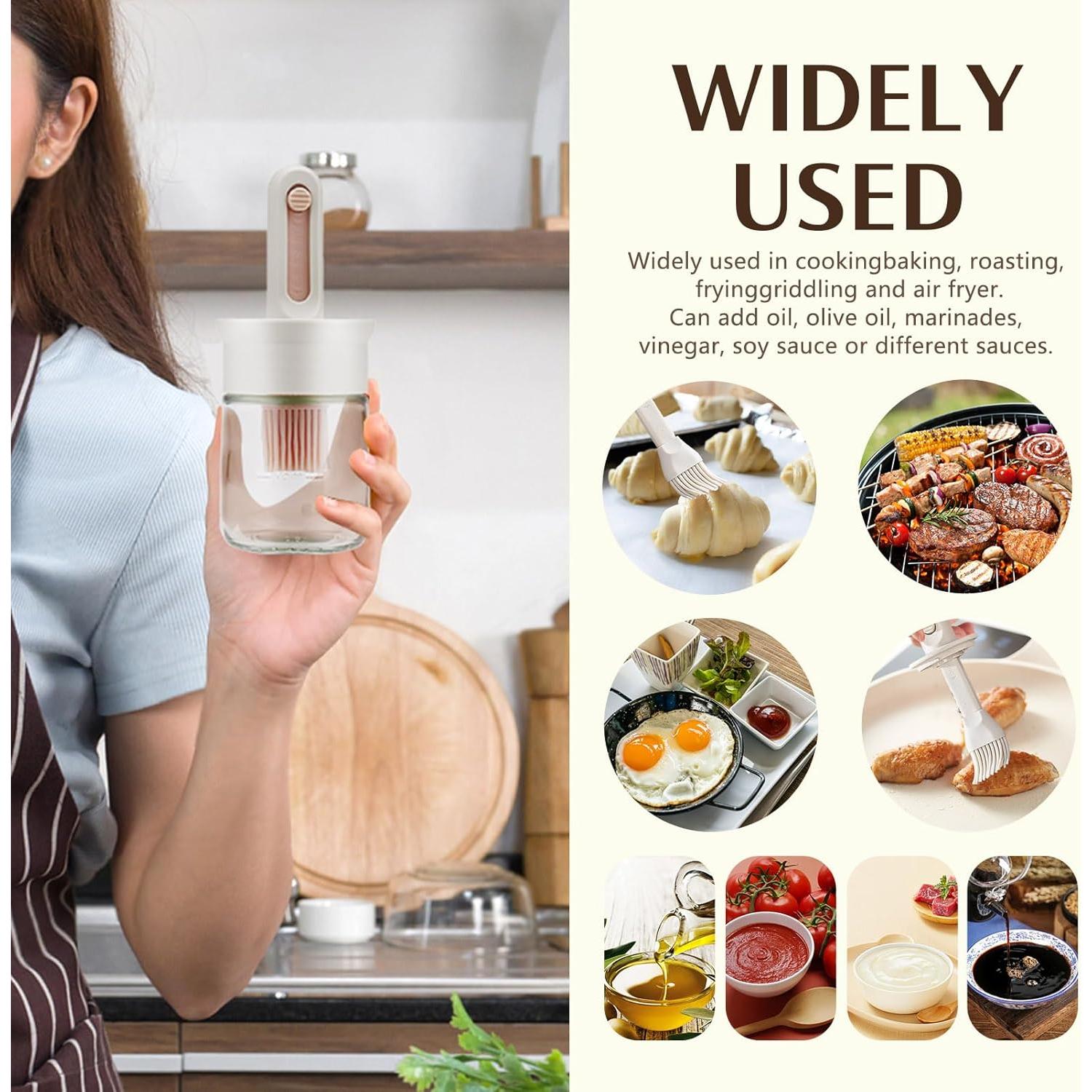 Dispensador de Aceite con Brocha Sekonow 150ml Vidrio Telescópica