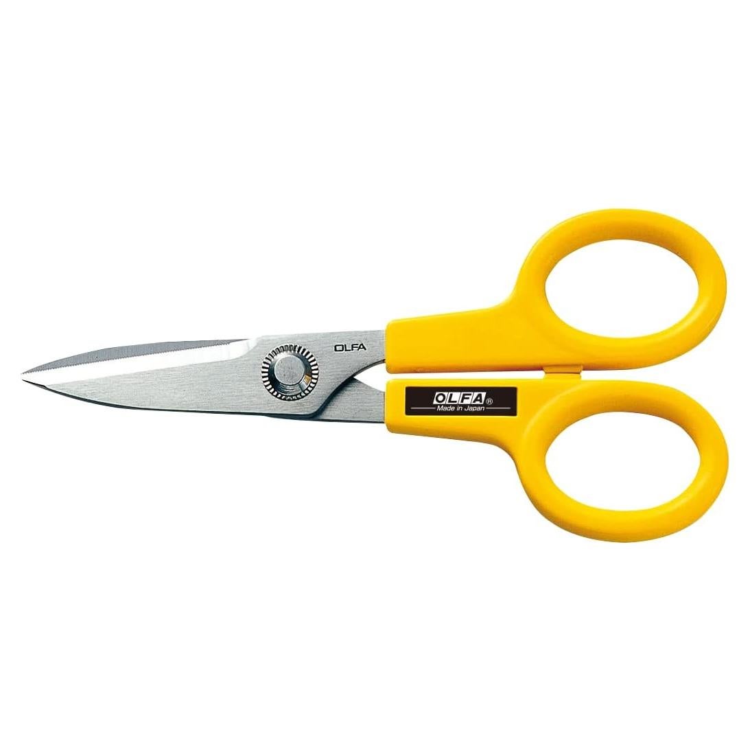 OLFA 5" Serrated Edge Stainless Steel Scissors (SCS-1) - 5 Inch Multi-Purpose Heavy Duty Scissors w/Sharp Blades & Comfort Grip for Home, Office, Fabric, Sewing, Kitchen, Industrial Materials