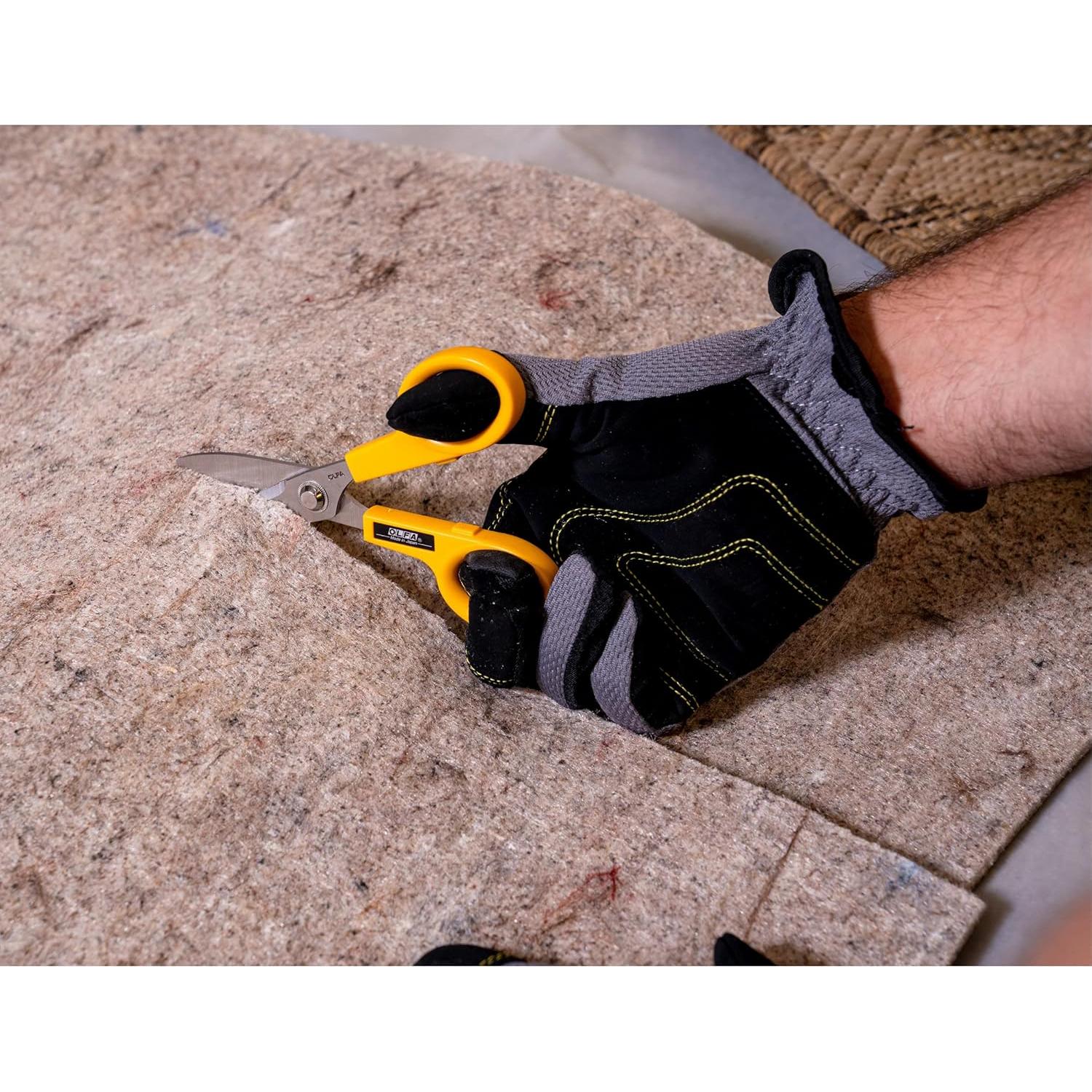 OLFA 5" Serrated Edge Stainless Steel Scissors (SCS-1) - 5 Inch Multi-Purpose Heavy Duty Scissors w/Sharp Blades & Comfort Grip for Home, Office, Fabric, Sewing, Kitchen, Industrial Materials