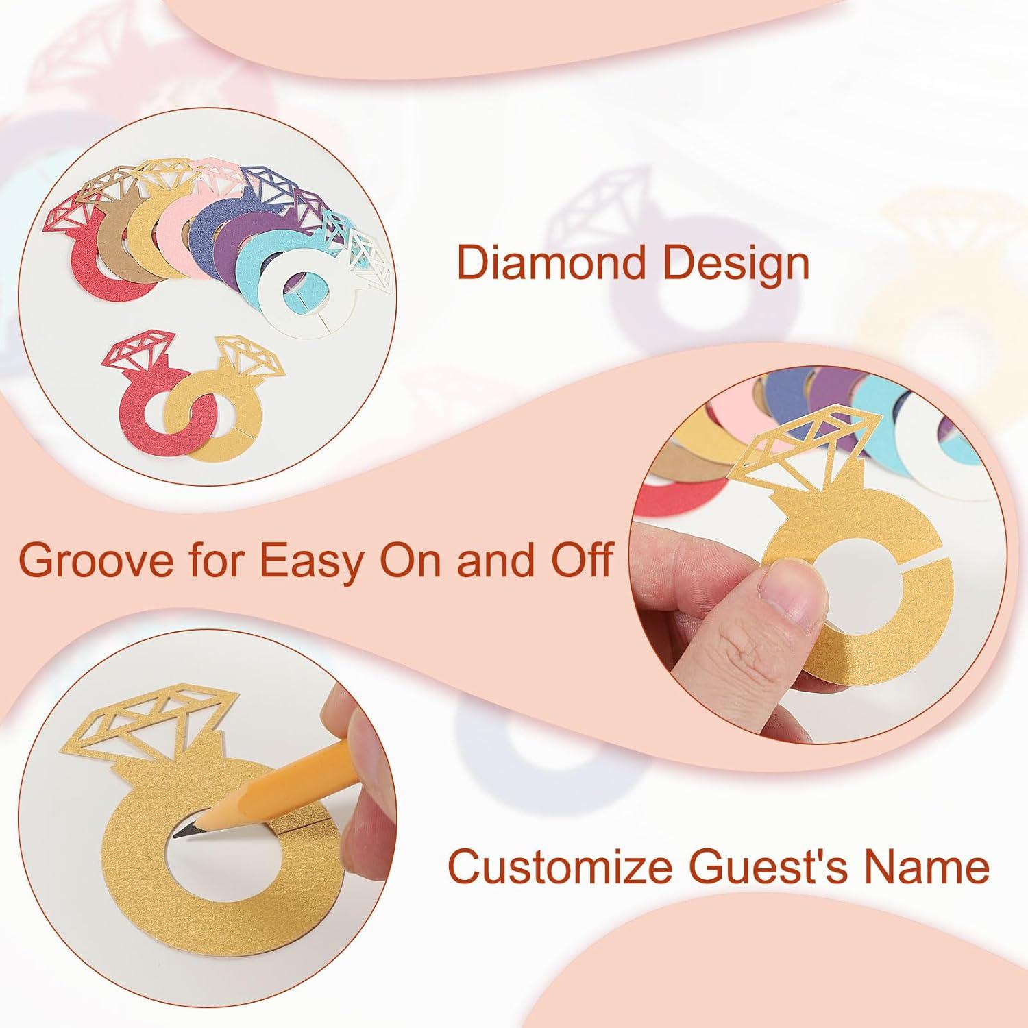 Marcadores de Copas de Vino PATIKIL 25 Pcs Beige Papel Grueso