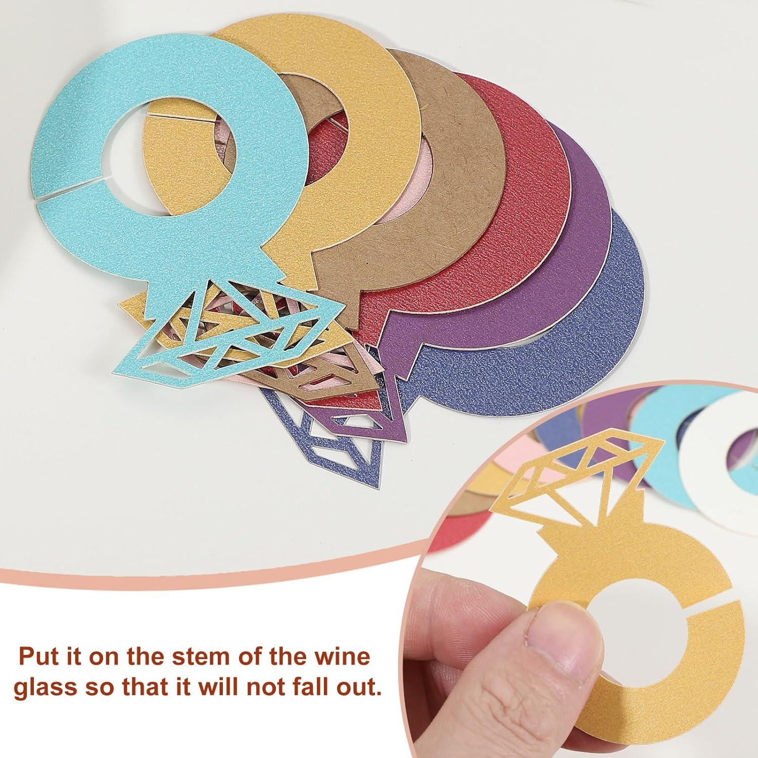 Marcadores de Copas de Vino PATIKIL 25 Pcs Beige Papel Grueso