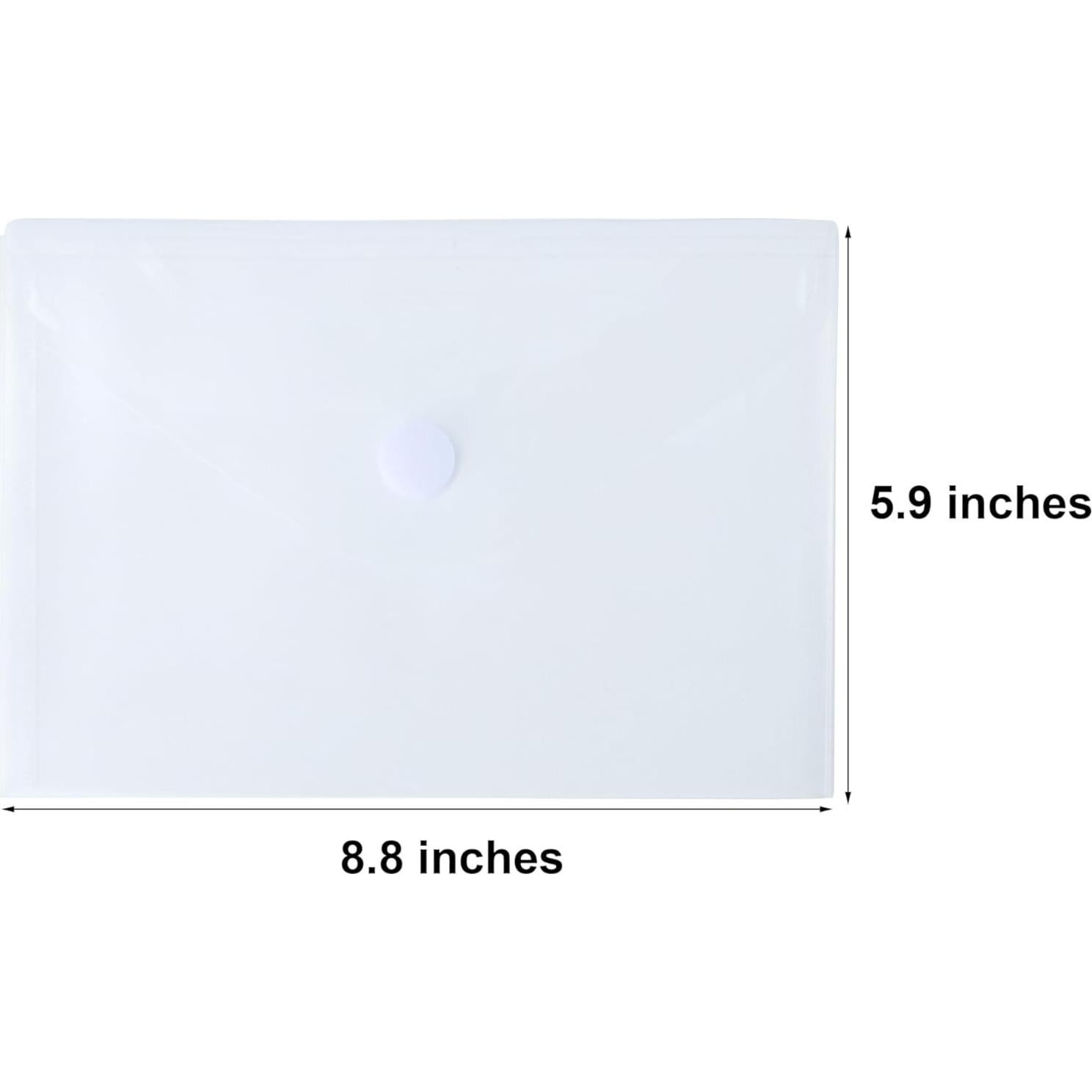 Sobres Transparentes YESSART 14.9x22.4cm 20 Paquetes Cierre Gancho