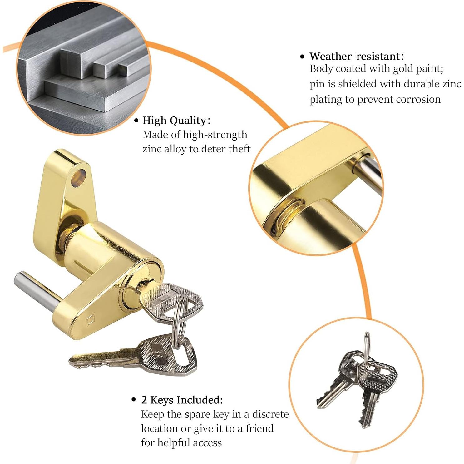 Cerradura de Remolque CZC AUTO 1/4" (0.64 cm) con Llaves