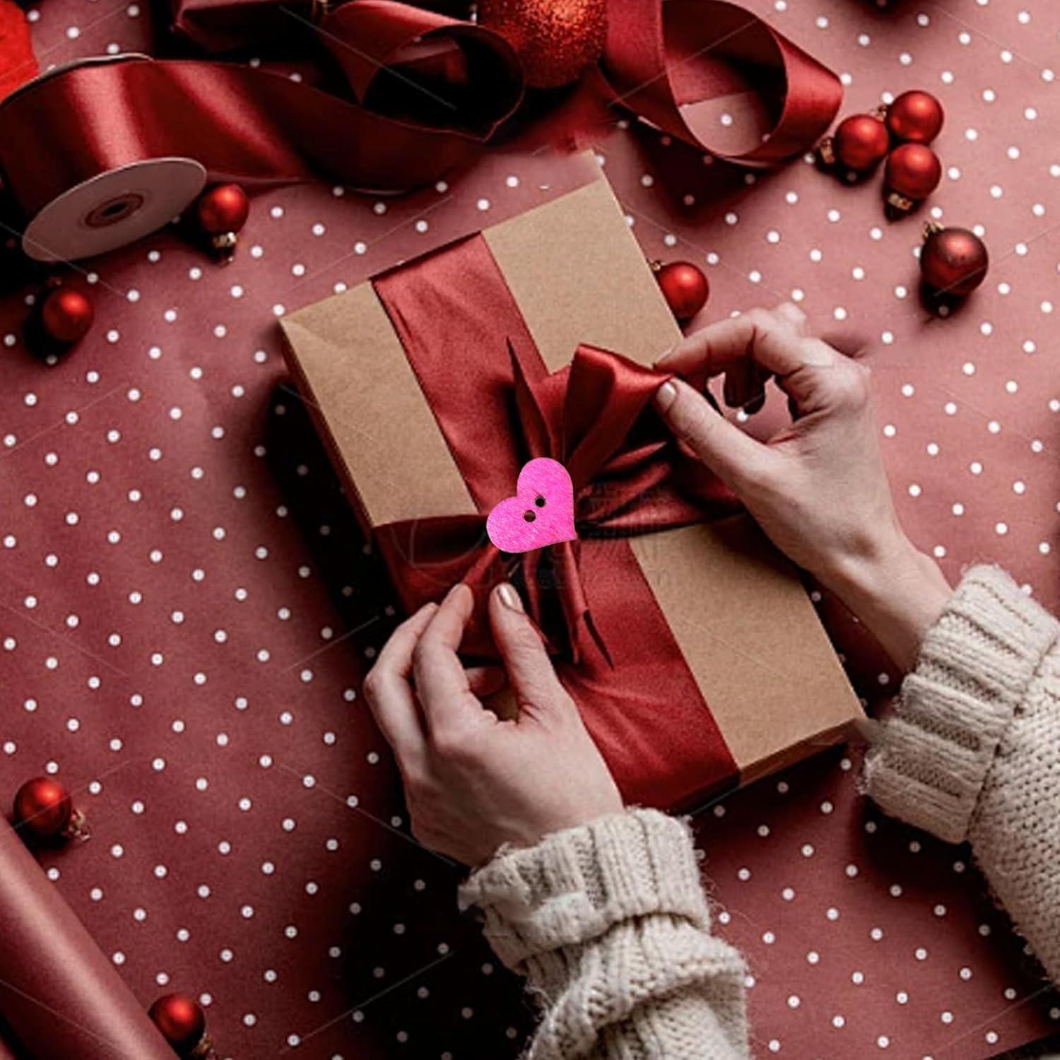 Botones de Costura de Madera Coloridos pson 100pcs Corazón 20mm