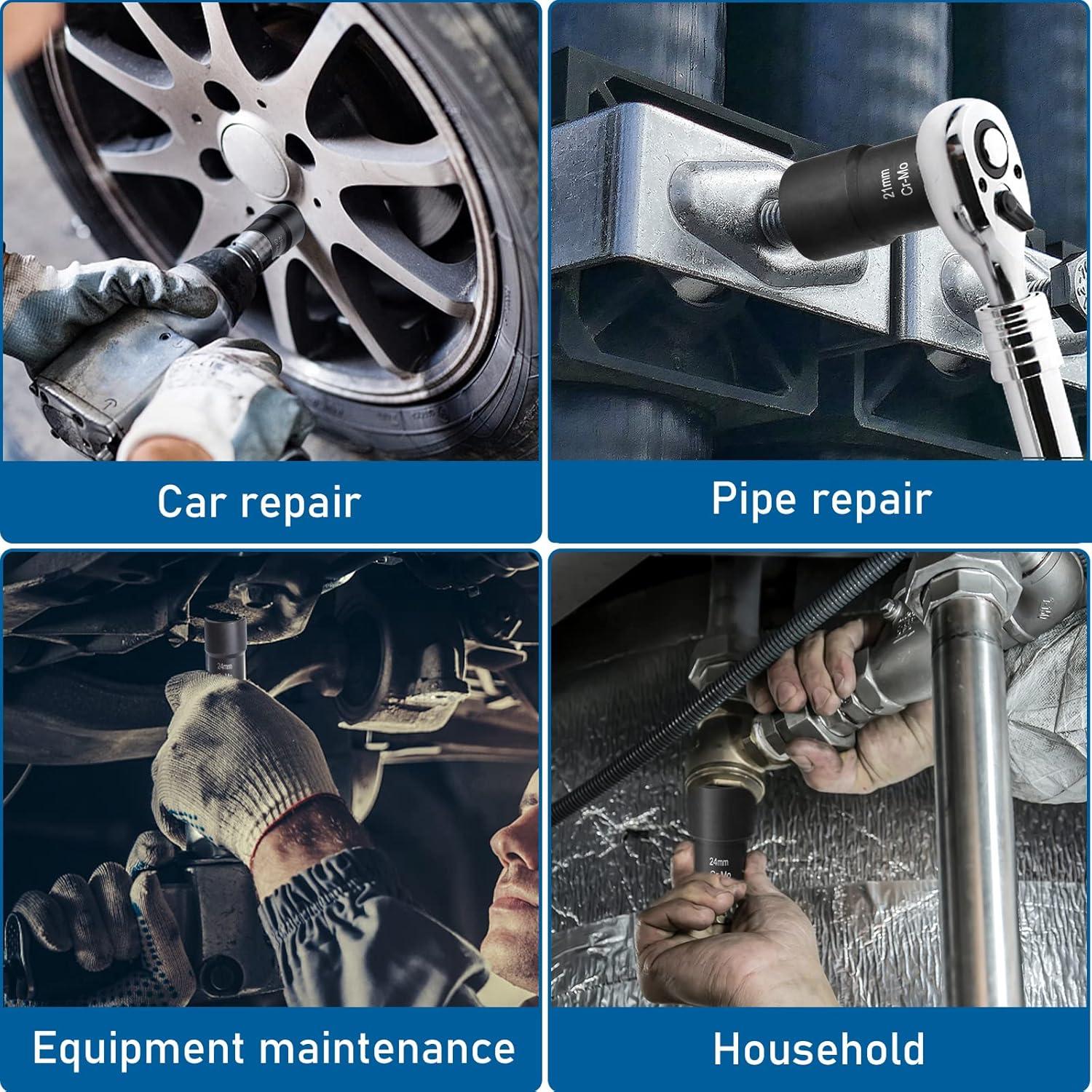 Juego de 10 Extractores de Tuercas de Rueda Thinkpro 14-27mm