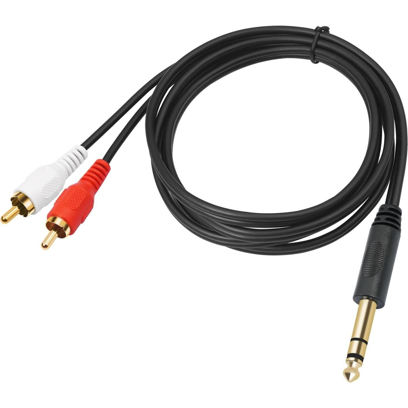 Cable Divisor de Audio SiYear 6.35mm a 2 RCA 1.5m