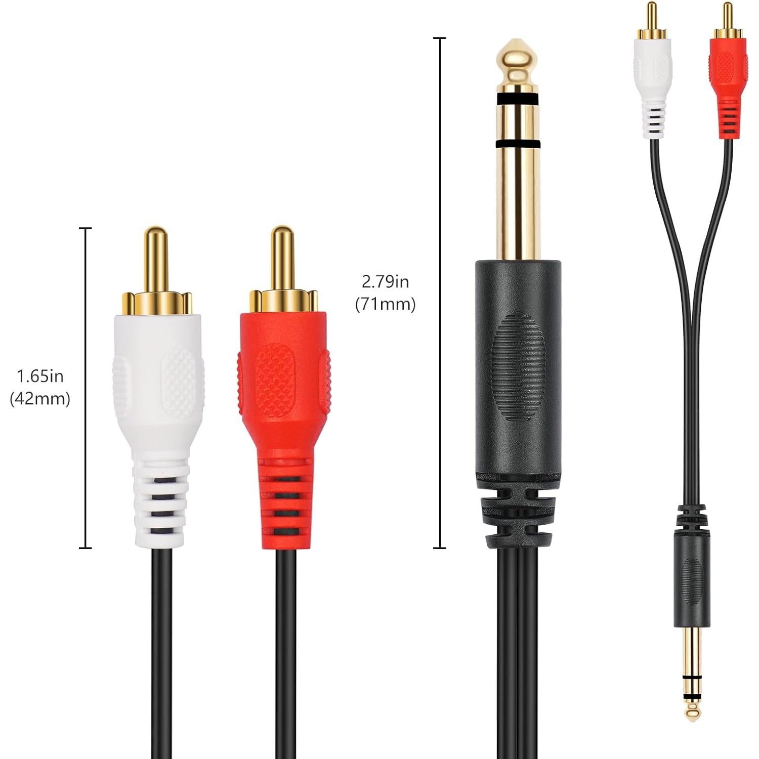 Cable Divisor de Audio SiYear 6.35mm a 2 RCA 1.5m