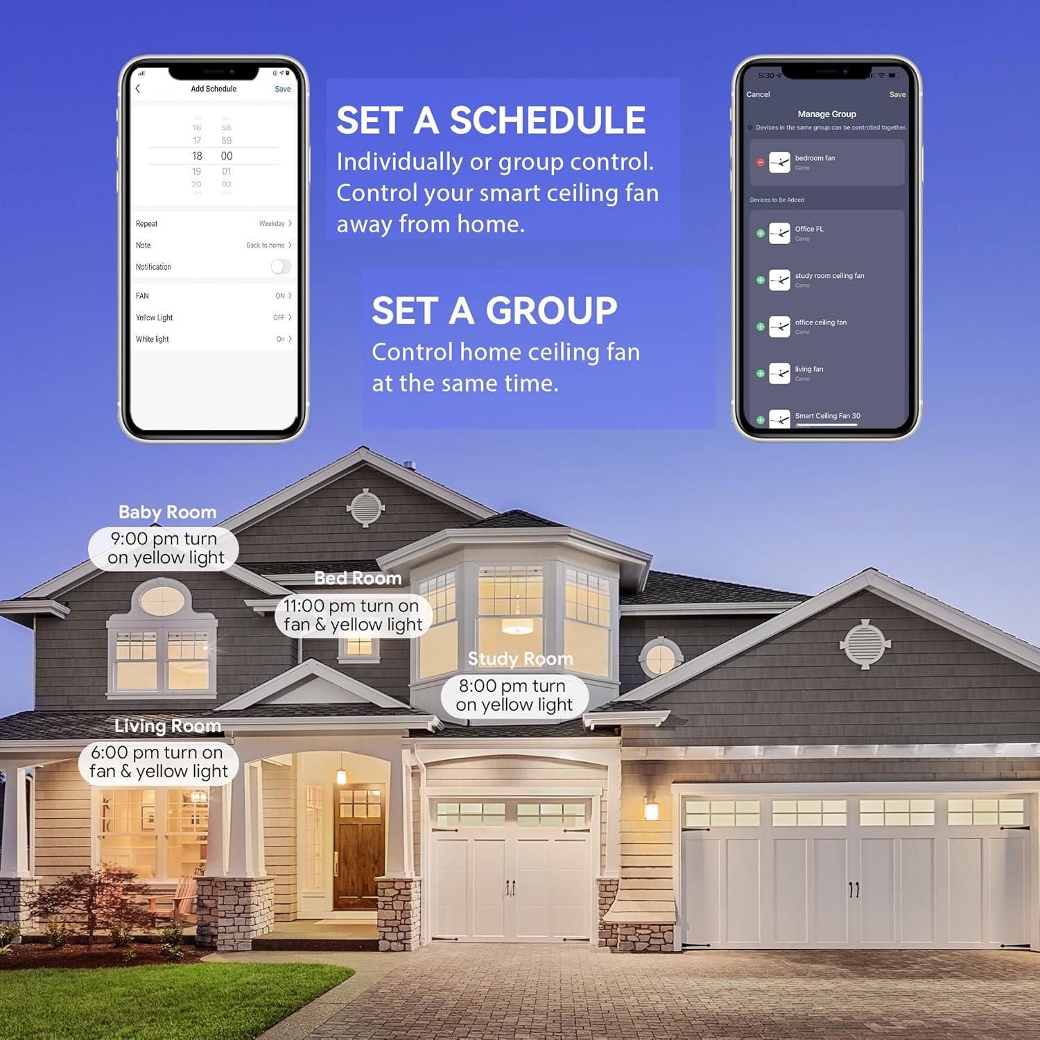 Ventilador de Techo Inteligente SMAAIR 48" Negro/Dorado con Luz LED