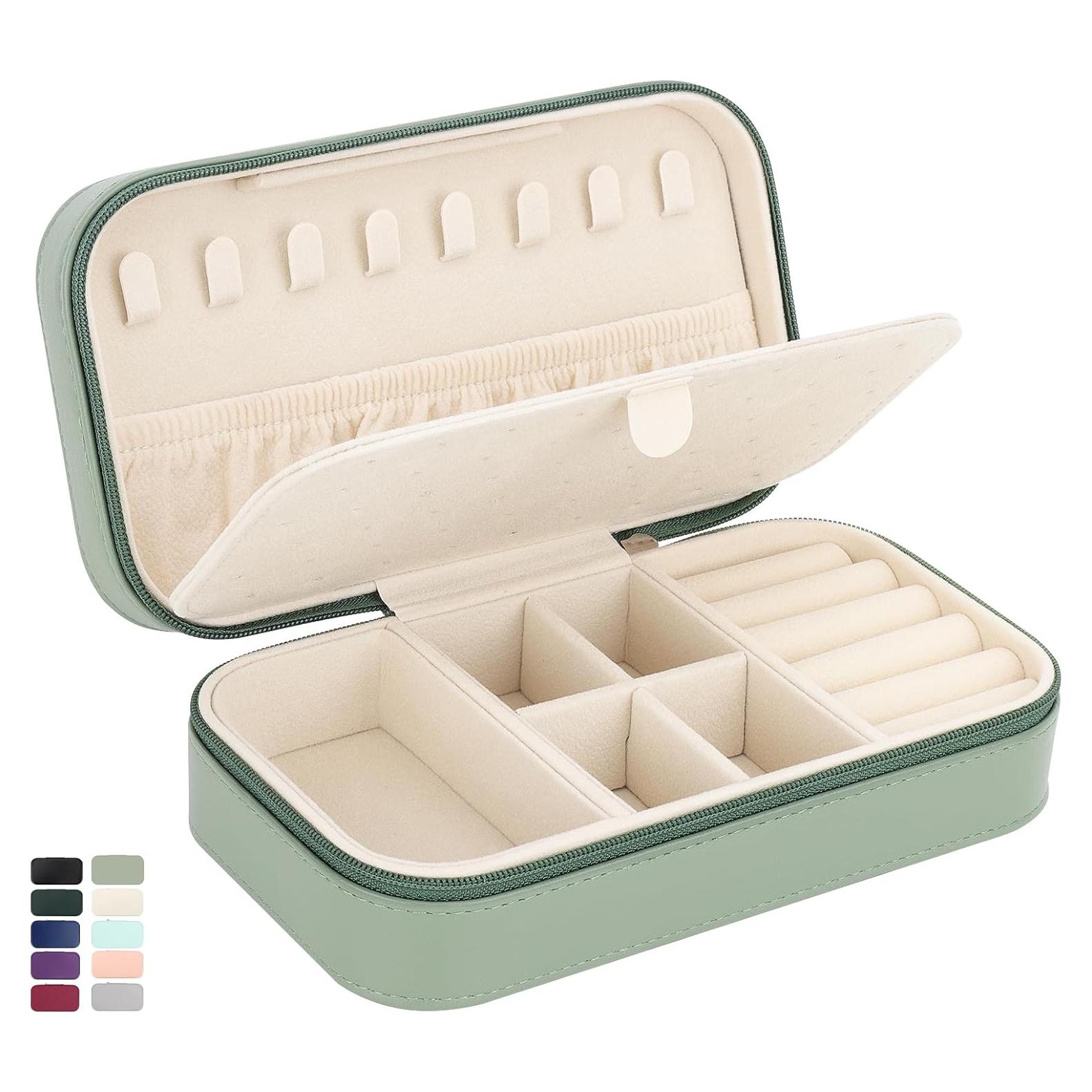 Caja de Joyería de Viaje DesignSter Verde Aguacate Compacta