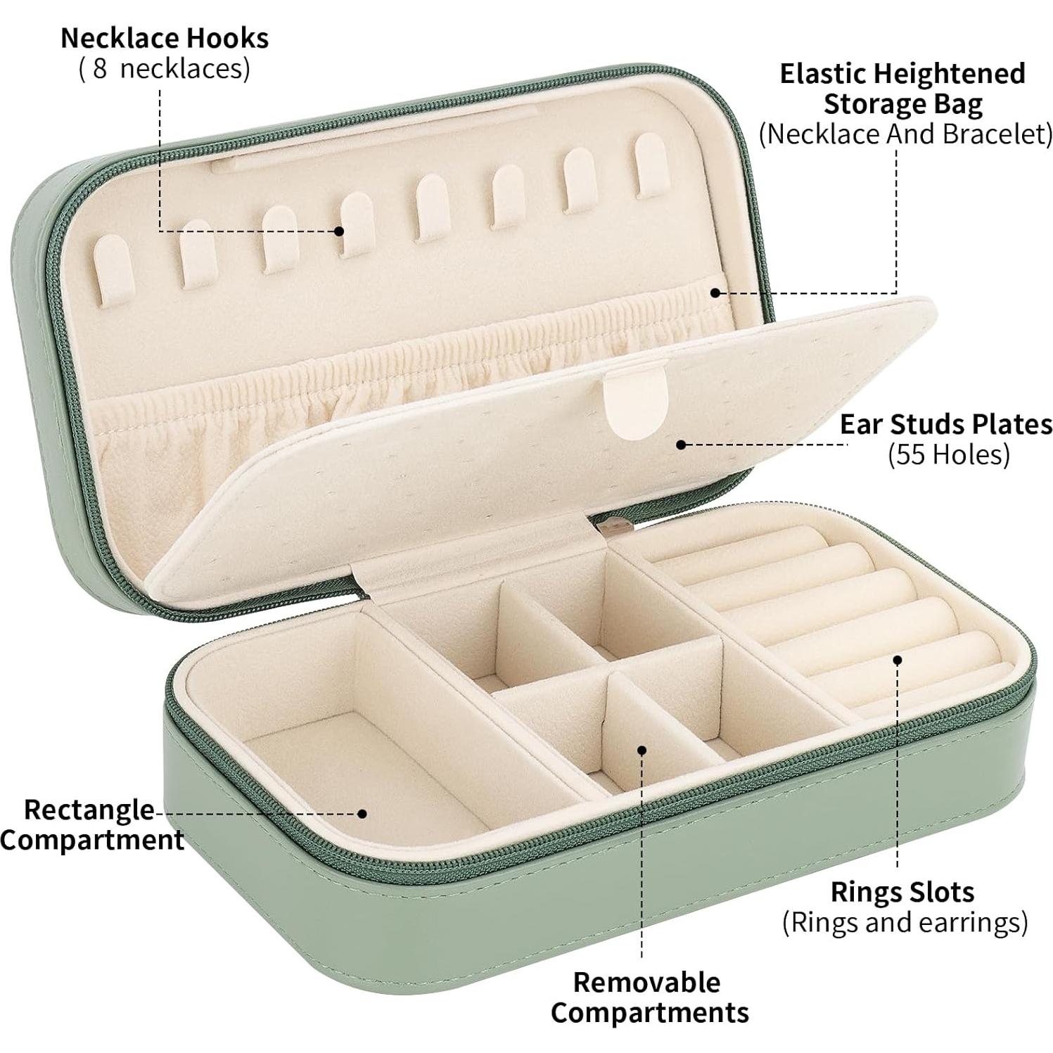 Caja de Joyería de Viaje DesignSter Verde Aguacate Compacta