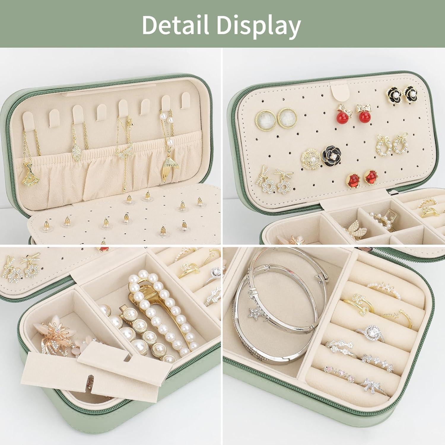 Caja de Joyería de Viaje DesignSter Verde Aguacate Compacta