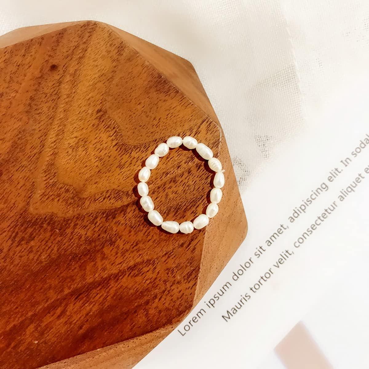 Anillo Ajustable de Perlas Cultivadas ERLOSYA para Mujeres