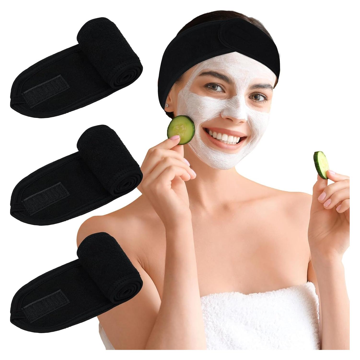 Set de 3 bandas de spa facial Pejnl - Ajustables y antideslizantes