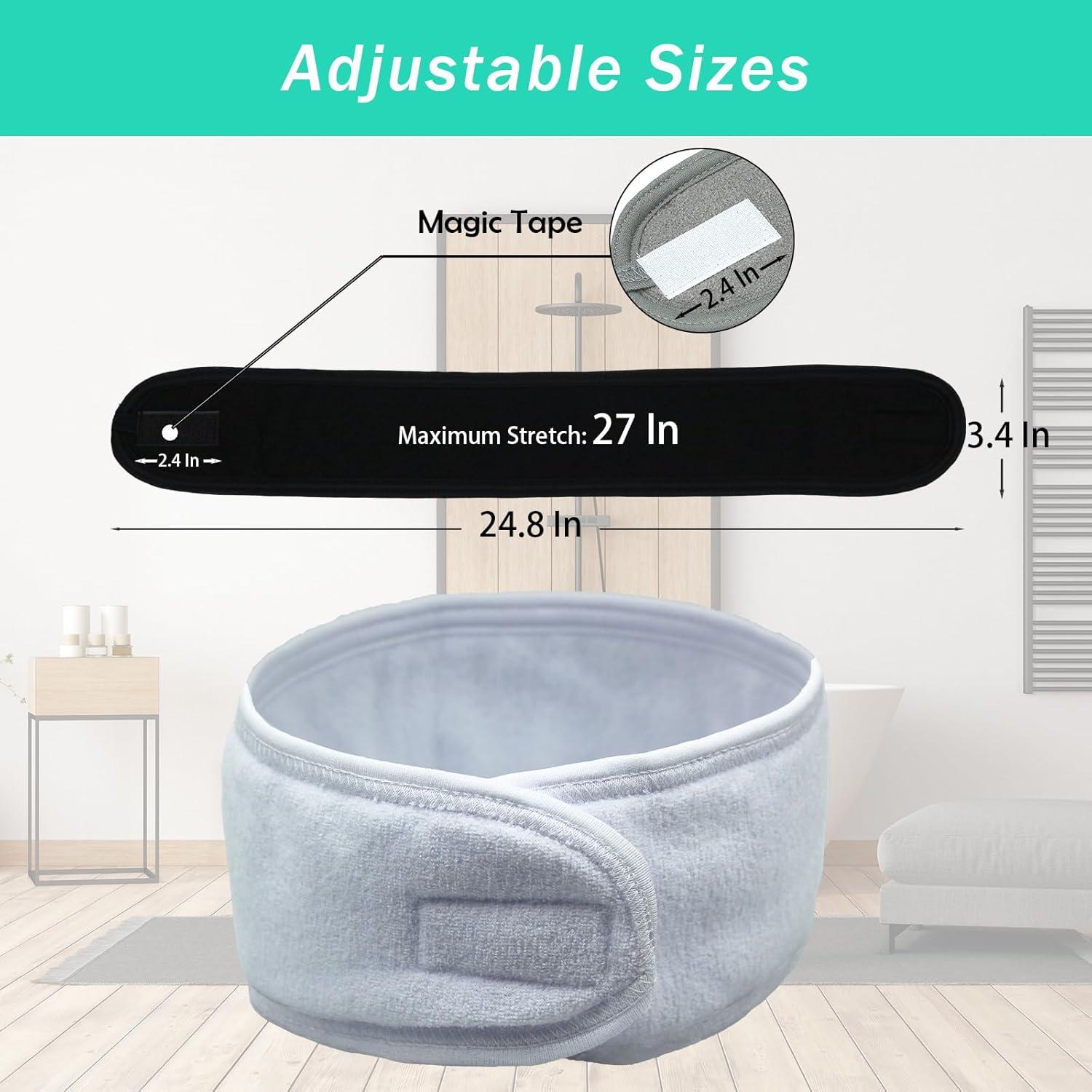 Set de 3 bandas de spa facial Pejnl - Ajustables y antideslizantes