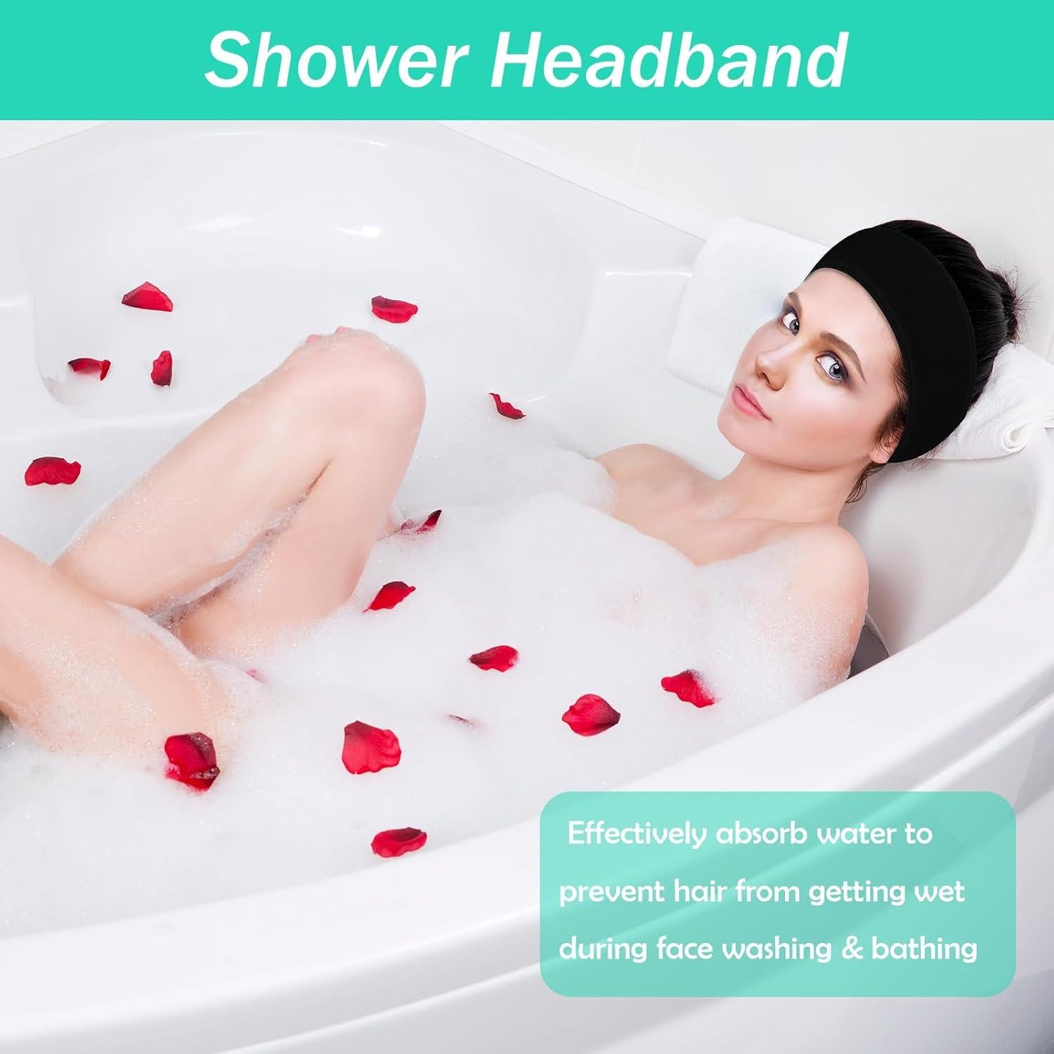 Set de 3 bandas de spa facial Pejnl - Ajustables y antideslizantes