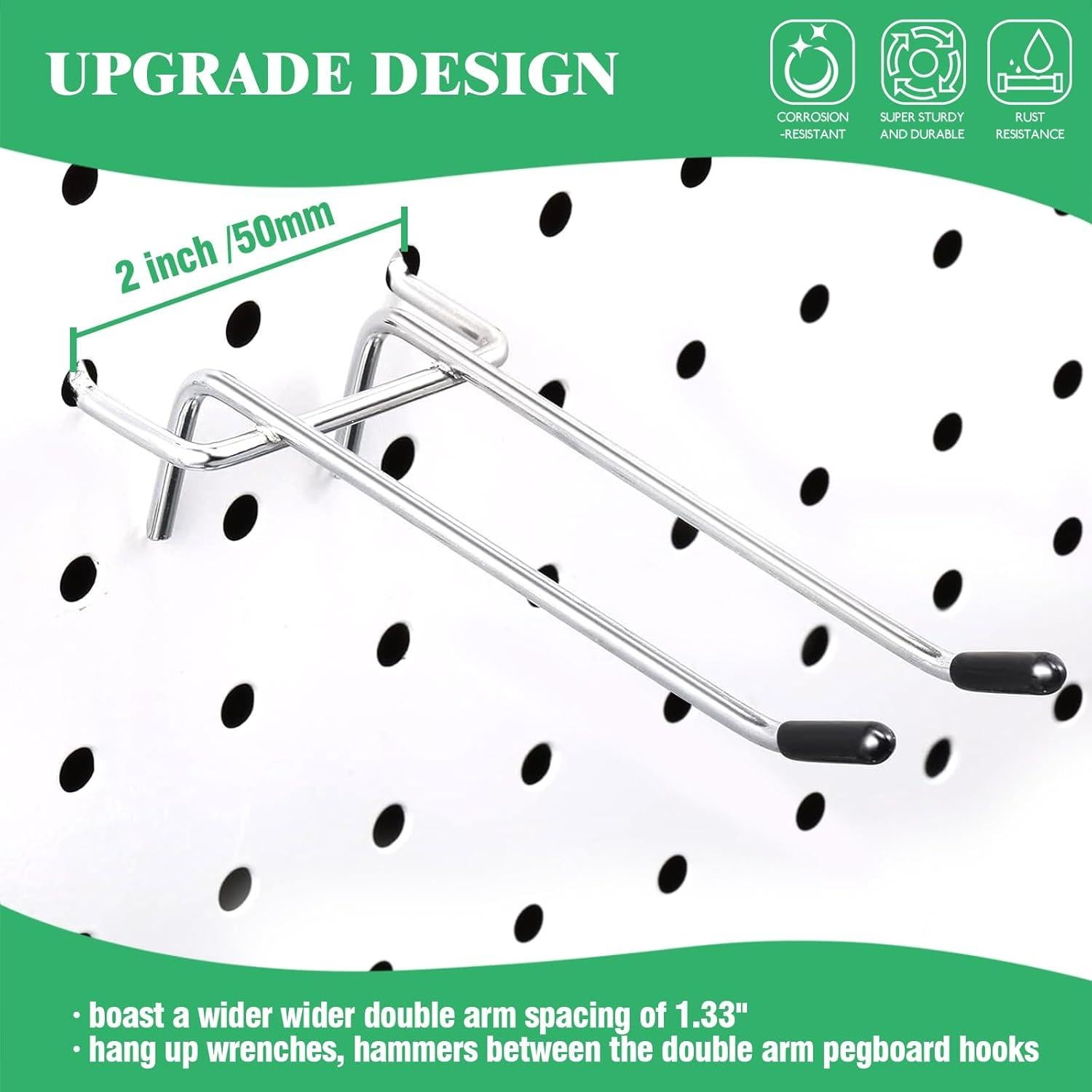 30 Ganchos Doble Brazo Yauhar 12cm Metal Resistente Garaje